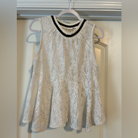 Free People‎ Lace Sheer Blouse Top size M - Picture 1 of 9